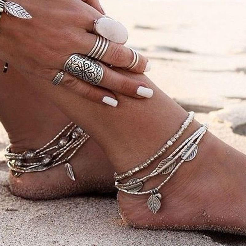 CADEK New Trendy Double Layer Round Brand Silver Anklet – Bali Lumbung