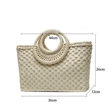 Load image into Gallery viewer, OKALANI Casual Versatile Square Woven Handbag Straws Shoulder Tote Bag - Bali Lumbung