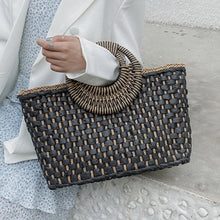 Load image into Gallery viewer, OKALANI Casual Versatile Square Woven Handbag Straws Shoulder Tote Bag - Bali Lumbung