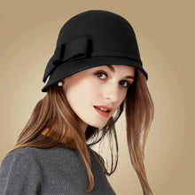 Load image into Gallery viewer, PEPPA Bowler Fedora Cloche Top Hat with Stylish Bowknot