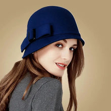 Load image into Gallery viewer, PEPPA Bowler Fedora Cloche Top Hat with Stylish Bowknot