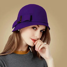 Load image into Gallery viewer, PEPPA Bowler Fedora Cloche Top Hat with Stylish Bowknot