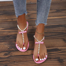 Load image into Gallery viewer, SHARON Classic Pearl Bow-Knot Design Comfortable Clip Toe Flat Sandals - Bali Lumbung
