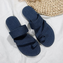 Load image into Gallery viewer, AKILI Denim Sandals Flat Toe & Fashionable - Bali Lumbung