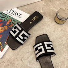 Load image into Gallery viewer, JAID Sandals with Letter Design & Flat Heels for Ladies