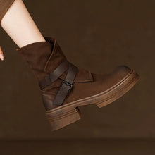 Load image into Gallery viewer, LULE Ankle Boots with Thick Heels and Elastic Round Head - Bali Lumbung