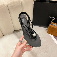 Load image into Gallery viewer, ELA #2 Casual Beach Inspired Braided Pearl Women Flat Sandals Open Toe