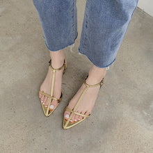 Load image into Gallery viewer, ESSY Ladies Pointed Toe Ankle Buckle Flat Sandals