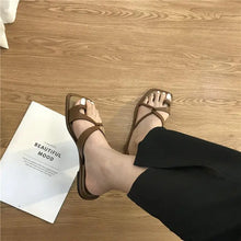 Load image into Gallery viewer, IDA Ankle Cross Straps Wedge Flat Sandals - Bali Lumbung