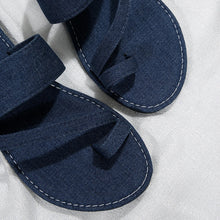 Load image into Gallery viewer, AKILI Denim Sandals Flat Toe & Fashionable - Bali Lumbung