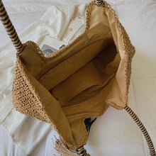 Load image into Gallery viewer, CORAL Casual Vintage Two Tones Color Tote Beach Straw Bag - Bali Lumbung