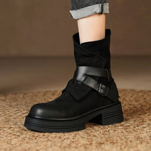 Load image into Gallery viewer, LULE Ankle Boots with Thick Heels and Elastic Round Head - Bali Lumbung