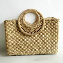 Load image into Gallery viewer, OKALANI Casual Versatile Square Woven Handbag Straws Shoulder Tote Bag - Bali Lumbung