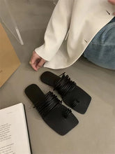 Load image into Gallery viewer, ELAN Chic and Comfortable Open Toe Flat Slippers
