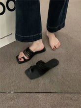 Load image into Gallery viewer, ELAN Chic and Comfortable Open Toe Flat Slippers