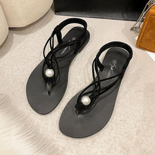 Load image into Gallery viewer, ELA #2 Casual Beach Inspired Braided Pearl Women Flat Sandals Open Toe