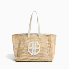 Load image into Gallery viewer, IOKE #3 Summer Large Straw Tote Beach Bag Handwoven Fish Net Design
