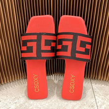 Load image into Gallery viewer, JAID Sandals with Letter Design & Flat Heels for Ladies