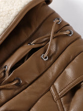 Cargar imagen en el visor de la galería, LEITH Winter Thicken Patchwork V-neck Long Sleeve Belt Jacket