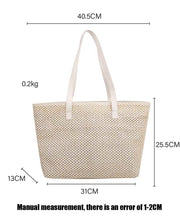 Laden Sie das Bild in den Galerie-Viewer, REMI Large Casual Beach Straw Vegan Leather Straps Tote Bag - Bali Lumbung