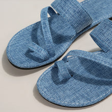 Load image into Gallery viewer, AKILI Denim Sandals Flat Toe & Fashionable - Bali Lumbung