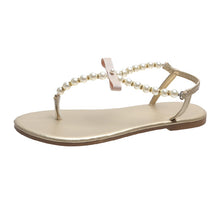 Load image into Gallery viewer, SHARON Classic Pearl Bow-Knot Design Comfortable Clip Toe Flat Sandals - Bali Lumbung