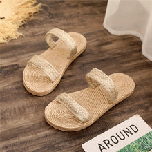 Load image into Gallery viewer, CION #2 Straw Slippers Flip Flop Flats Sandals  - Bali Lumbung