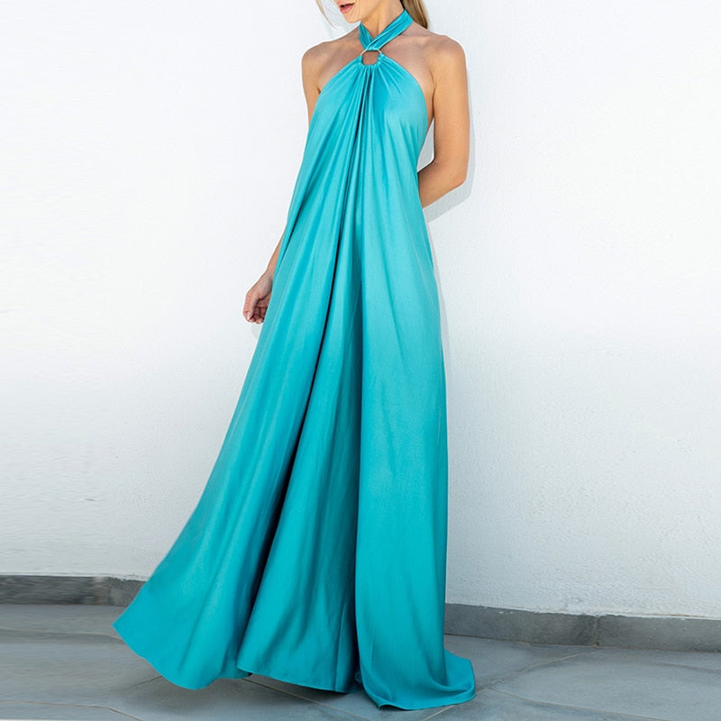 SHANE Elegant Backless Sleeveless Loose Waist Party Maxi Evening Dress –  Bali Lumbung