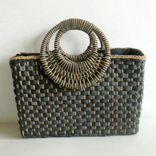 Load image into Gallery viewer, OKALANI Casual Versatile Square Woven Handbag Straws Shoulder Tote Bag - Bali Lumbung