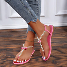 Load image into Gallery viewer, SHARON Classic Pearl Bow-Knot Design Comfortable Clip Toe Flat Sandals - Bali Lumbung