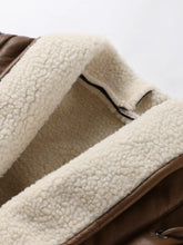 Cargar imagen en el visor de la galería, LEITH Winter Thicken Patchwork V-neck Long Sleeve Belt Jacket