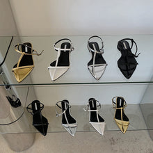 Load image into Gallery viewer, ESSY Ladies Pointed Toe Ankle Buckle Flat Sandals