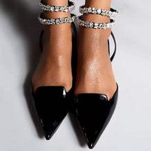 Load image into Gallery viewer, NIZHONI Women's Closed-Toe Crystal-Accented Ankle-Strap Pointed Toe Flat Shoes - Bali Lumbung