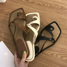 Load image into Gallery viewer, IDA Ankle Cross Straps Wedge Flat Sandals - Bali Lumbung