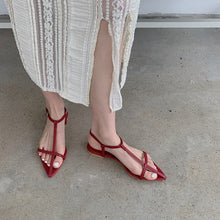 Load image into Gallery viewer, ESSY Ladies Pointed Toe Ankle Buckle Flat Sandals