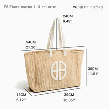 Load image into Gallery viewer, IOKE #3 Summer Large Straw Tote Beach Bag Handwoven Fish Net Design