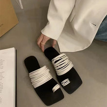 Load image into Gallery viewer, ELAN Chic and Comfortable Open Toe Flat Slippers