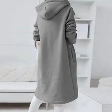 Load image into Gallery viewer, SABAUNGH Hoodie with Curved Hem, Double Pockets, and Zipper Closure