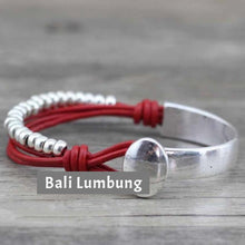 Load image into Gallery viewer, RILEY Unique Bangles mixed Leather and Alloy - Bali Lumbung