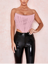 Indlæs billede til gallerivisning ADRIENNE Mesh Backless Bustier Corset Crop Tops