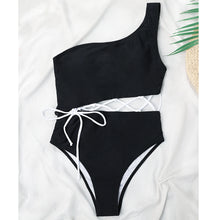 Load image into Gallery viewer, POPY One Shoulder One Piece High Waits Monokini Swimsuits - Bali Lumbung