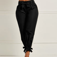 Load image into Gallery viewer, OMI Summer Solid Color Pants with Waist Belt Bowtie