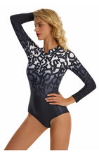 Load image into Gallery viewer, WAIOLA One Piece Colorblock Mesh Long Sleeves Monokini Swimwear - Bali Lumbung