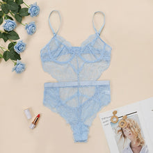Load image into Gallery viewer, KSAINA Backless Snap Crotch Bodysuit Women Lace Nightwear Underwear Sleepwear Lingerie