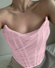 Indlæs billede til gallerivisning ADRIENNE Mesh Backless Bustier Corset Crop Tops