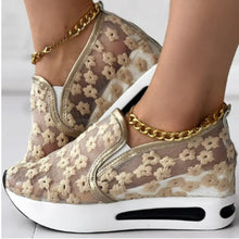 Load image into Gallery viewer, OSLA Women's Heeled Sneakers Bost Stylish Mesh Embroidery Design of Flowers