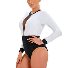 Load image into Gallery viewer, WAIOLA One Piece Colorblock Mesh Long Sleeves Monokini Swimwear - Bali Lumbung