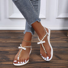 Load image into Gallery viewer, SHARON Classic Pearl Bow-Knot Design Comfortable Clip Toe Flat Sandals - Bali Lumbung