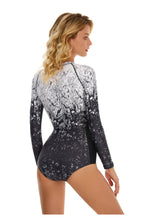 Load image into Gallery viewer, WAIOLA One Piece Colorblock Mesh Long Sleeves Monokini Swimwear - Bali Lumbung