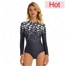 Load image into Gallery viewer, WAIOLA One Piece Colorblock Mesh Long Sleeves Monokini Swimwear - Bali Lumbung